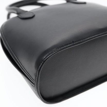 Celine Circle Logo Handbag Leather, BLACK, LEATHER, Handbag