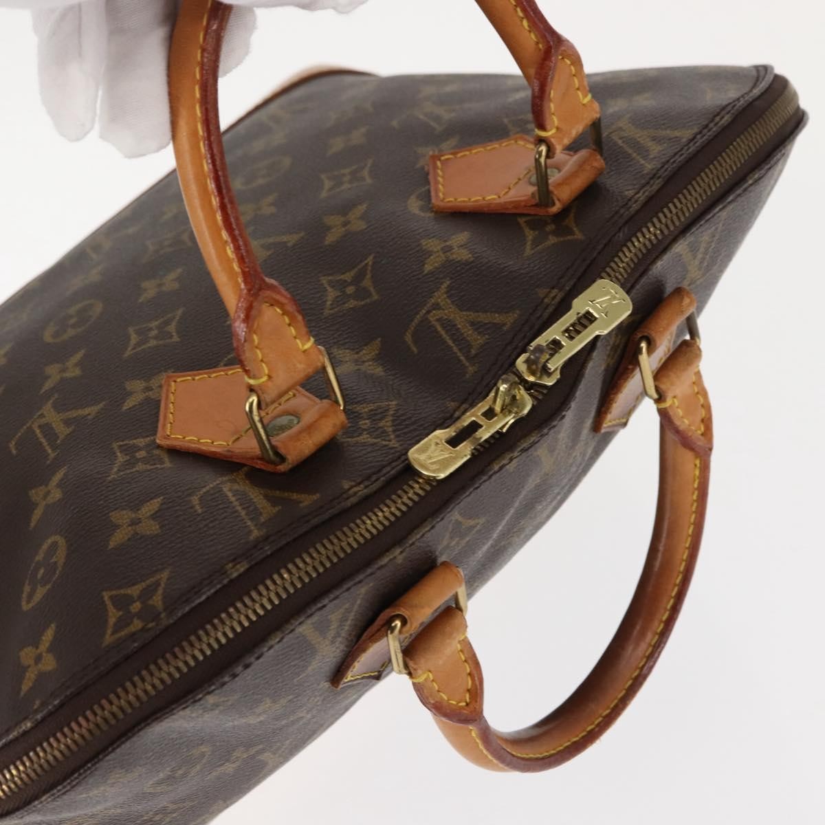 Louis Vuitton Alma Handbag Monogram Canvas, BROWN, CANVAS, Handbag
