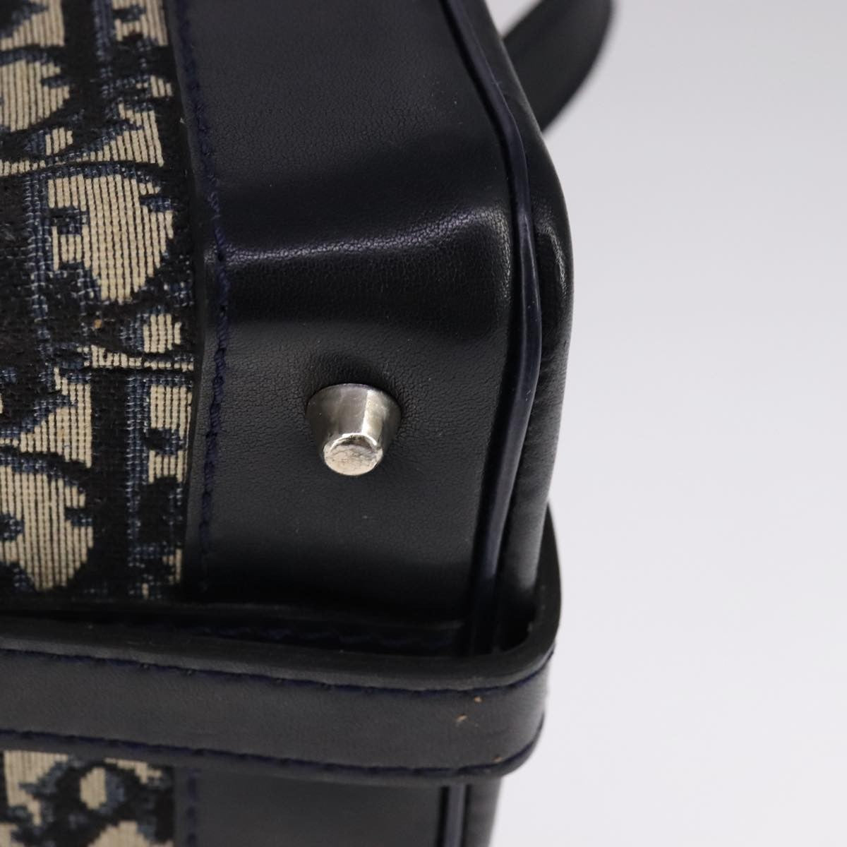Christian Dior Trotter Oblique canvas et cuir, NAVY, CANVAS, Shoulder bag