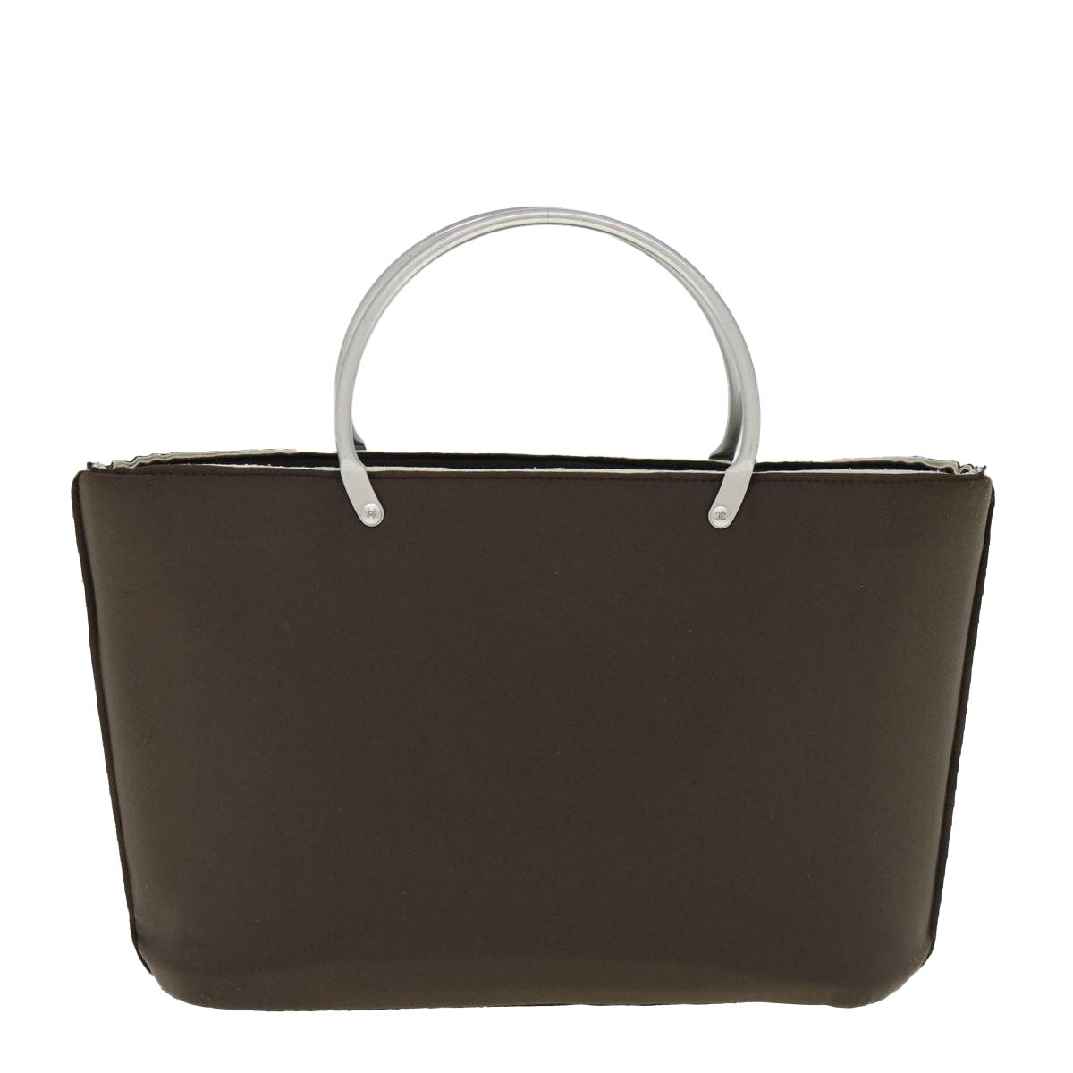 Chanel Vintage Metal Ring Tote Nylon, BROWN, NYLON, Tote bag