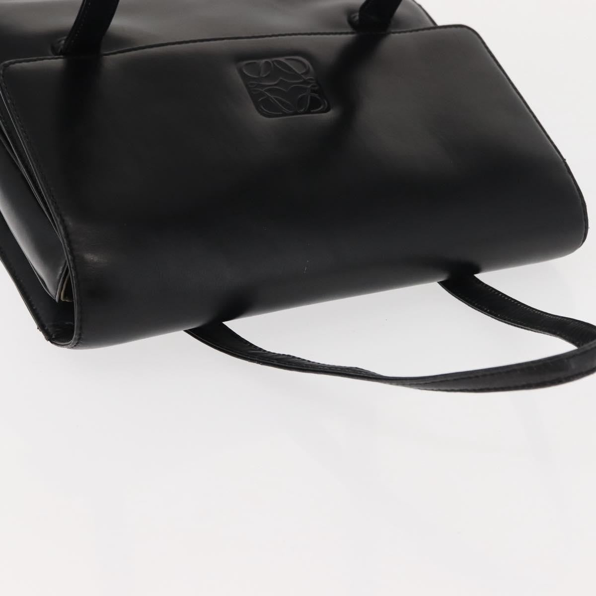 Loewe Anagram handbag Leather, BLACK, LEATHER, Handbag