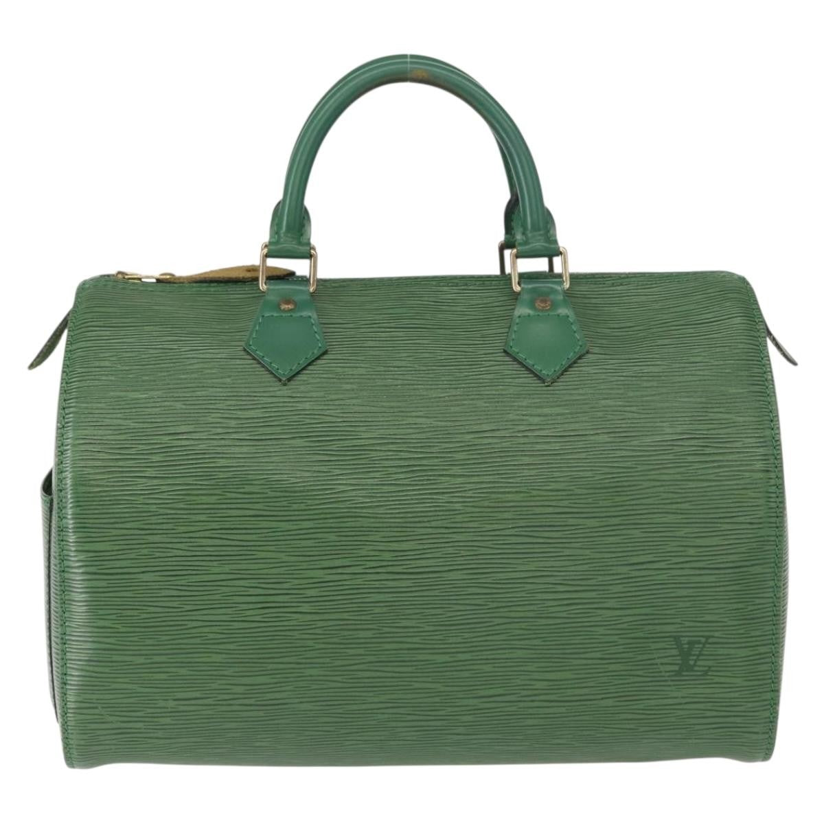 Louis Vuitton Speedy Handbag Epi Leather, GREEN, LEATHER, Handbag