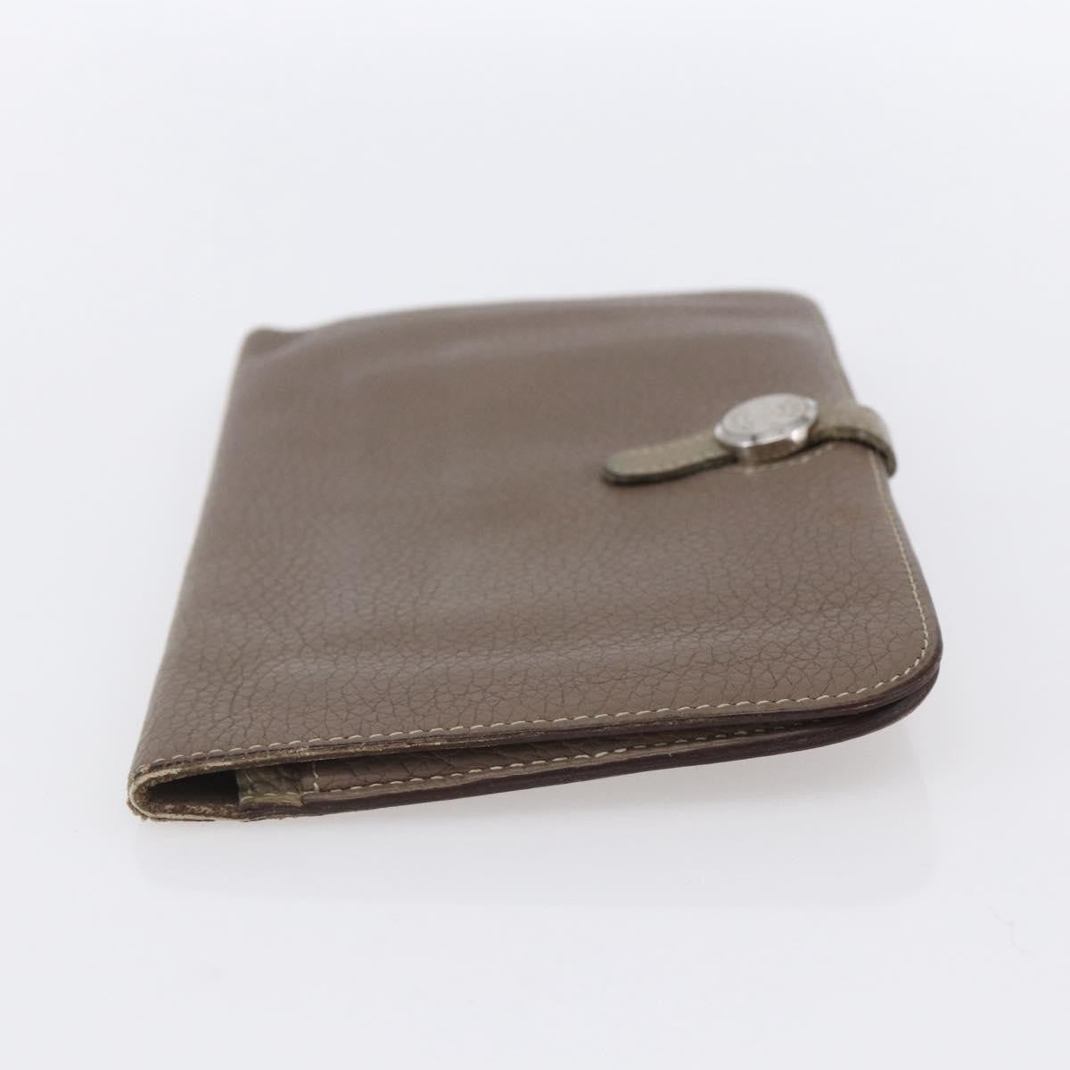 Hermes Dogon Duo Combined Wallet Leather, GRAY, LEATHER, Wallets