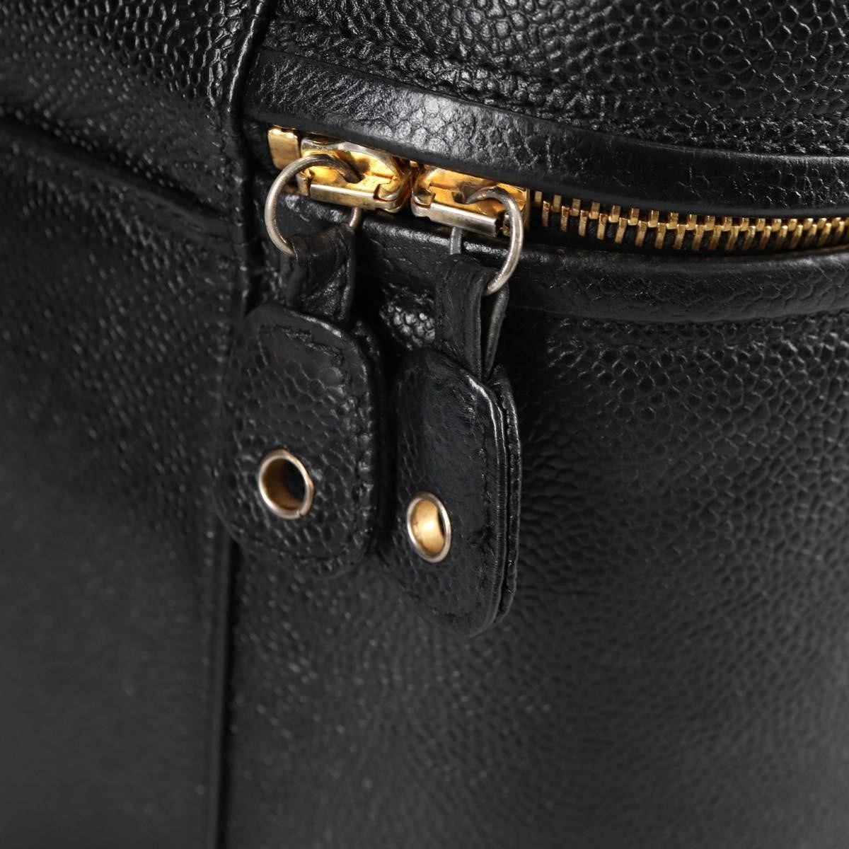 Chanel Vintage Timeless Vanity Case Caviar, BLACK, LEATHER, Toiletry Case