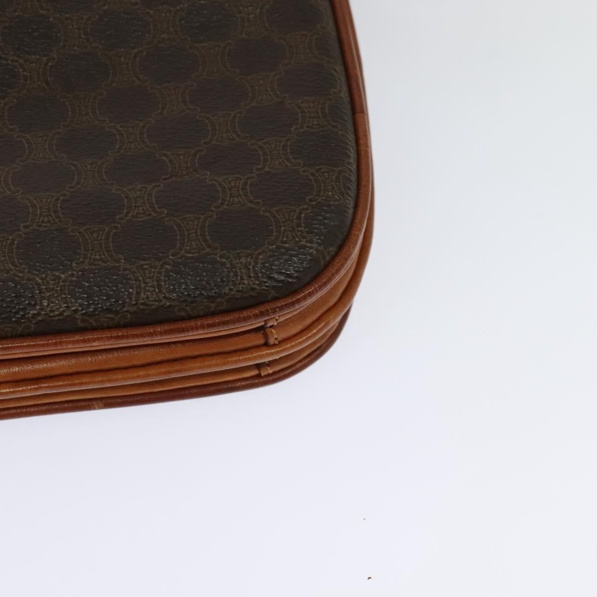 Celine Vintage Macadam Shoulder Bag Canvas and Leather, BROWN, CANVAS, Shoulder bag