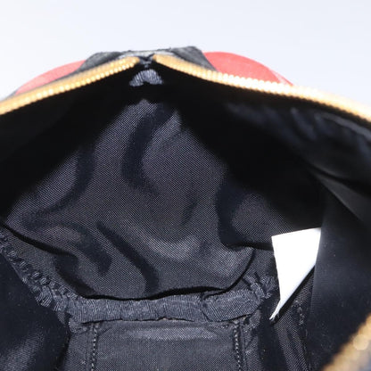 Burberry Blue Label Checked Bowling Nylon, RED, NYLON, Travel bag