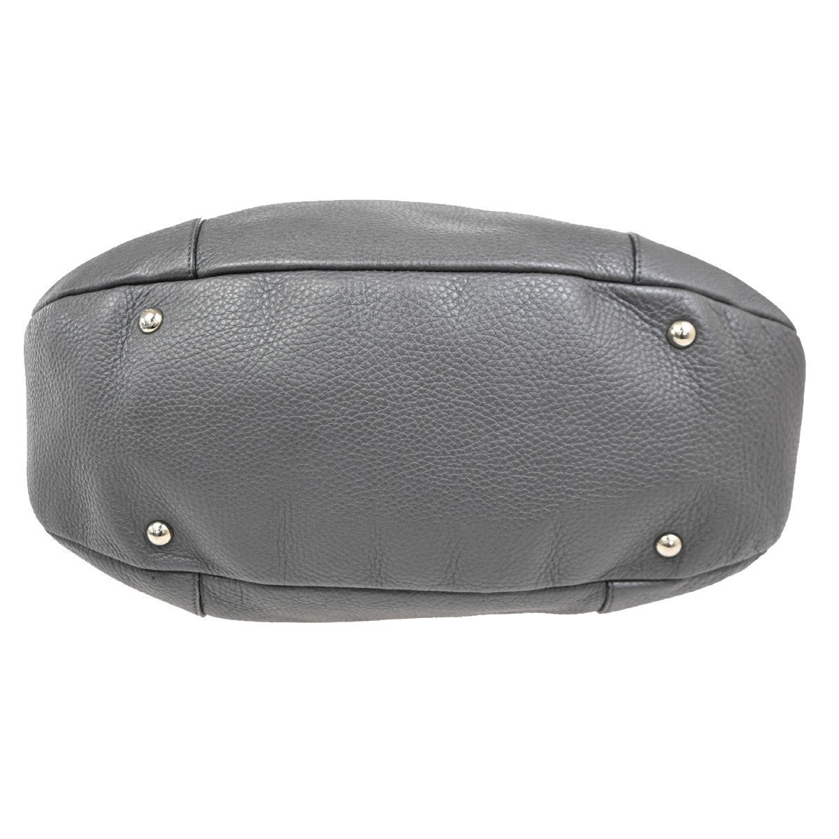 Salvatore Ferragamo Gancini handbag Leather, GRAY, LEATHER, Handbag