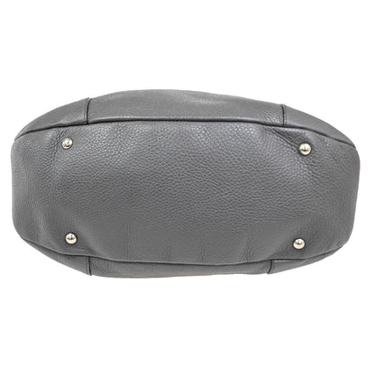 Salvatore Ferragamo Gancini handbag Leather, GRAY, LEATHER, Handbag