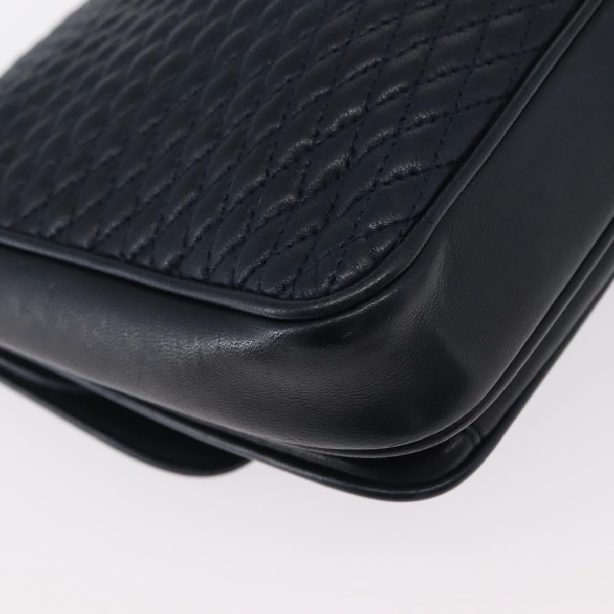 Bally Vintage Shoulder Bag Leather, NAVY, LEATHER, Shoulder bag