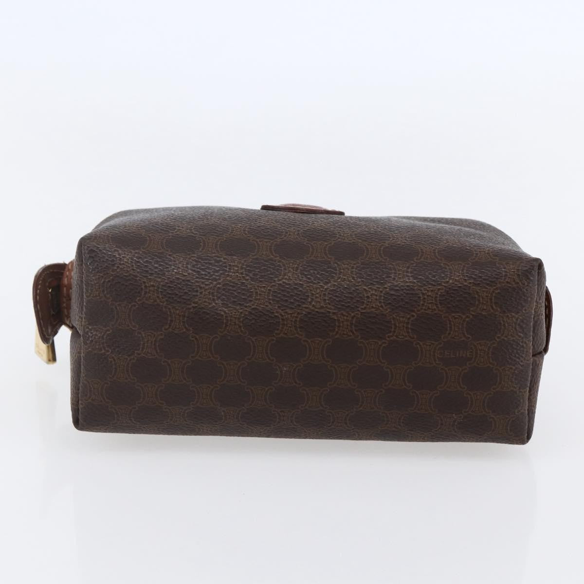 Celine Macadam Pochette Canvas and Leather, BROWN, CANVAS, Clutche & pouche