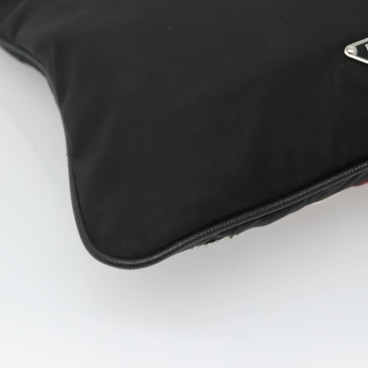 Prada Flat Crossbody Bag Tessuto, BLACK, NYLON, Shoulder bag