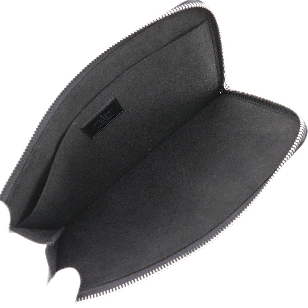 Louis Vuitton Zip Around Pochette Jour Leather, BLACK, LEATHER, Clutche & pouche