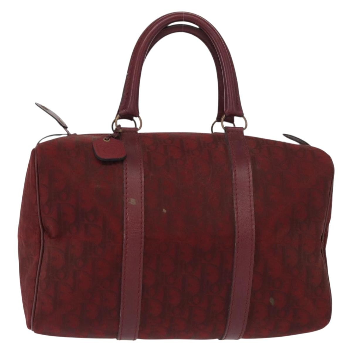 Christian Dior Vintage Trotter Boston Bag Diorissimo Canvas, RED, CANVAS, Handbag