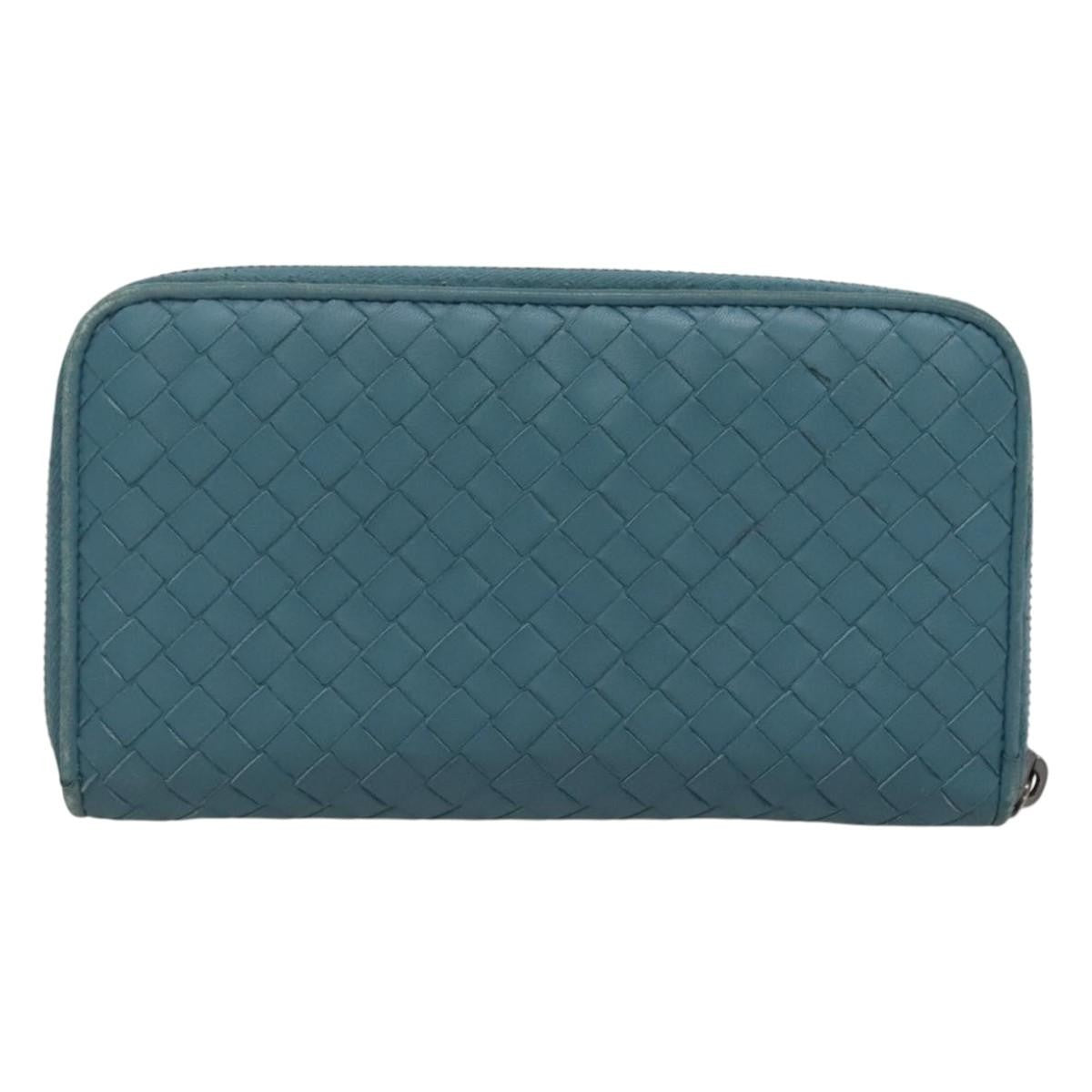 Bottega Veneta Intrecciato Wallet Leather, BLUE, LEATHER, Wallets
