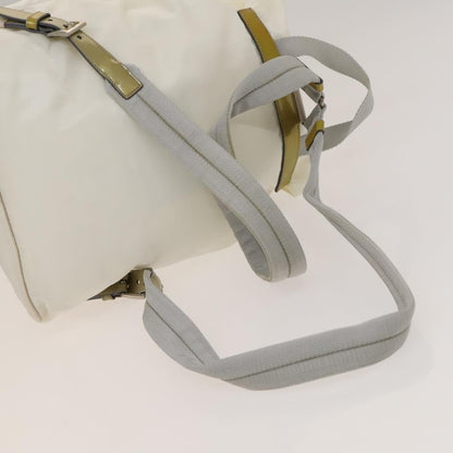 Prada Front Pocket Buckle Backpack Nylon, WHITE, NYLON, Backpack