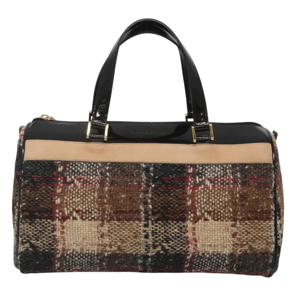 Burberry Nova Check Handbag Wool, BEIGE, WOOL, Handbag