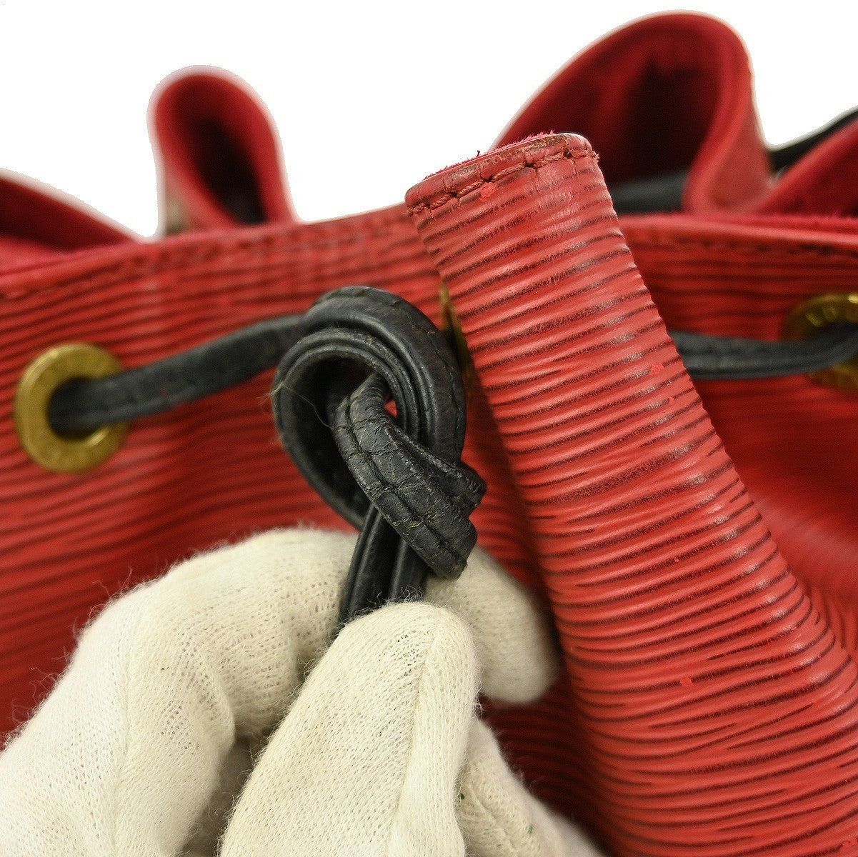 Louis Vuitton Bicolor Petit Noe Handbag Epi Leather, RED, LEATHER, Shoulder bag