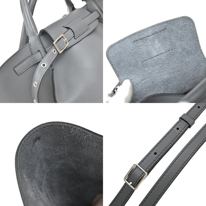 Celine Big Bag Smooth Leather, GRAY, LEATHER, Handbag
