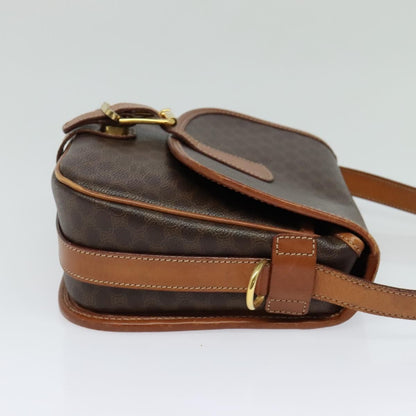 Celine Macadam Shoulder Bag PVC Leather, BROWN, CANVAS, Shoulder bag