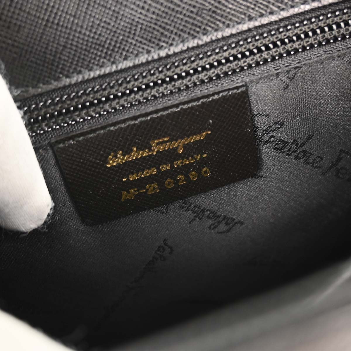 Salvatore Ferragamo Convertible Top Handle Bag Leather, BLACK, LEATHER, Handbag