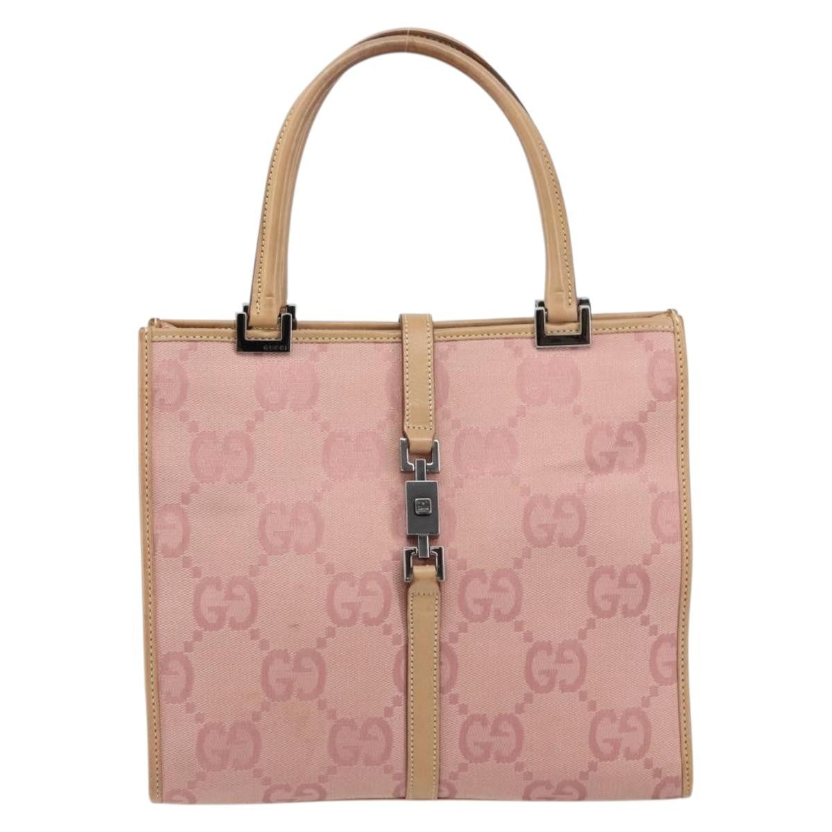 Gucci Vintage Jackie Handbag Canvas, PINK, CANVAS, Handbag