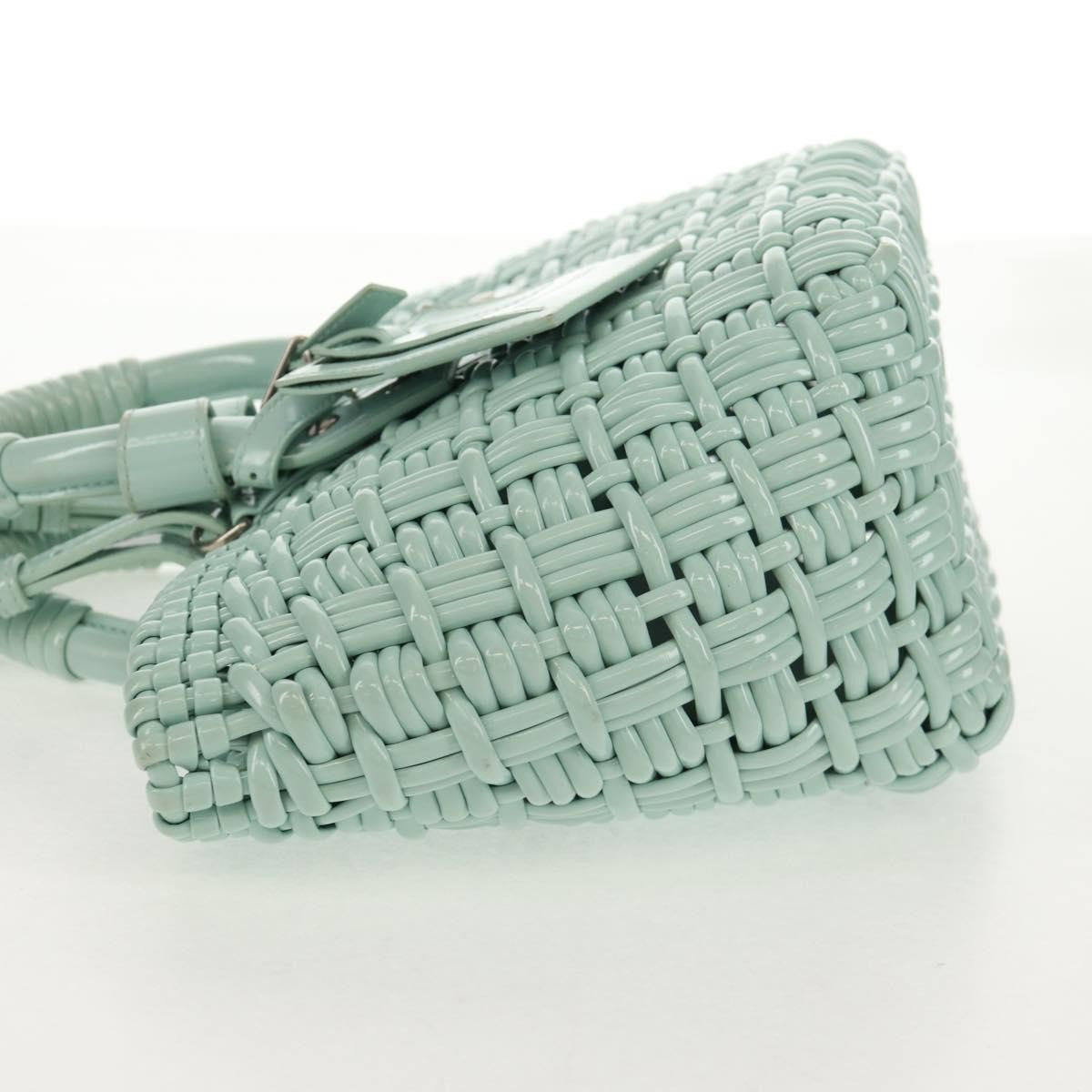 Balenciaga Bistro Panier Bag Woven Faux Leather, GREEN, RUBBER, Tote bag