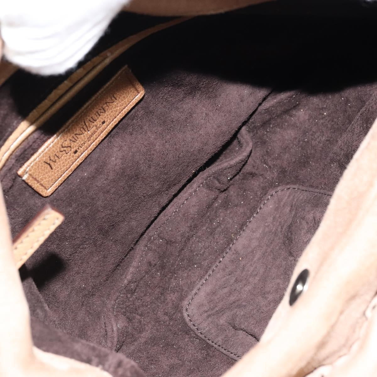 Saint Laurent Vintage Shoulder Bag Suede, BEIGE, SUEDE, Shoulder bag