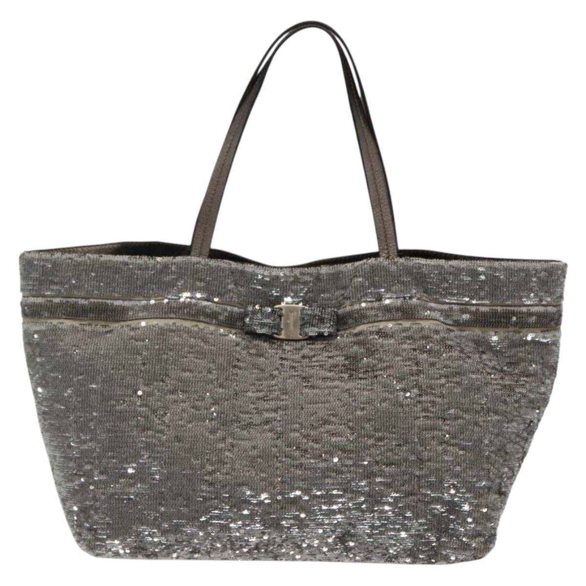 Salvatore Ferragamo Vala tote Nylon, SILVER, NYLON, Tote bag