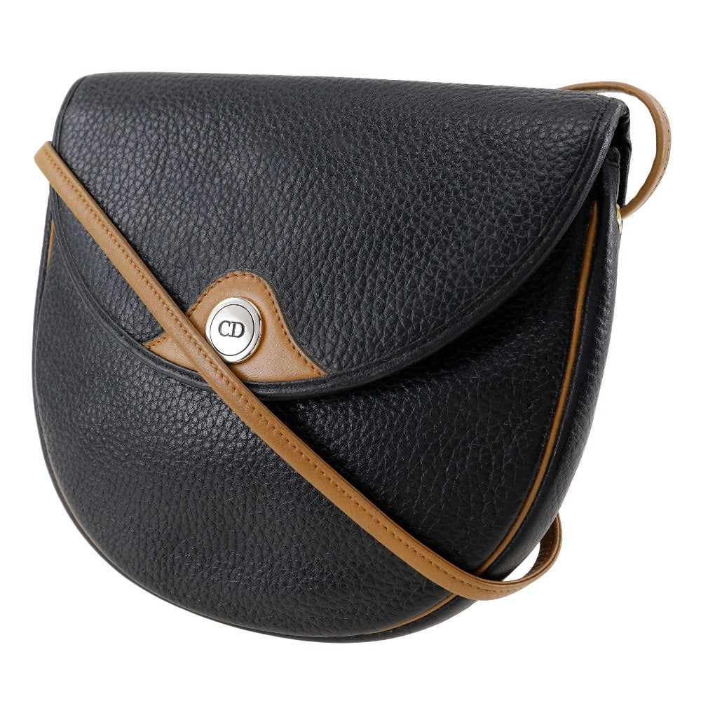 Christian Dior CD Shoulder bag Leather, BLACK, LEATHER, Shoulder bag