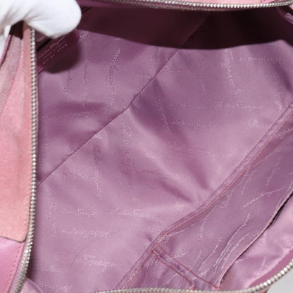Salvatore Ferragamo Gancini handbag Suede, PINK, SUEDE, Handbag