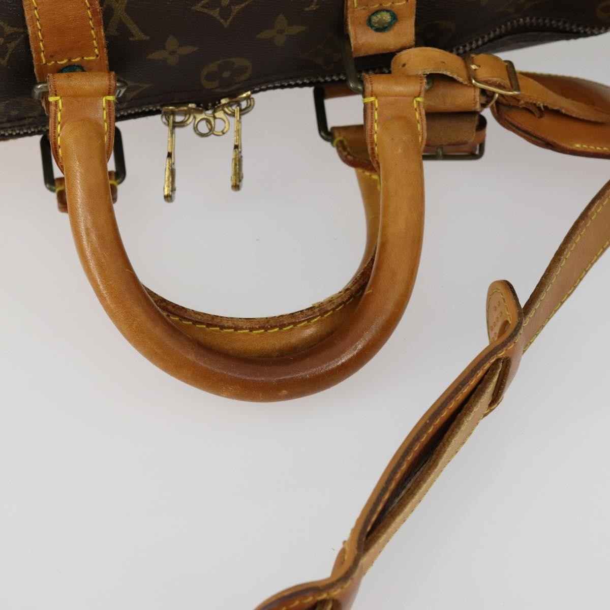 Louis Vuitton Keepall Bandouliere Bag Monogram Canvas, BROWN, CANVAS, Travel bag