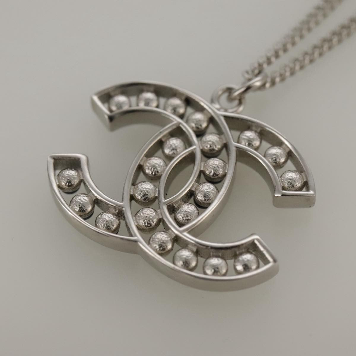 Chanel CC Pendant Necklace Metal, SILVER, METAL, Necklace