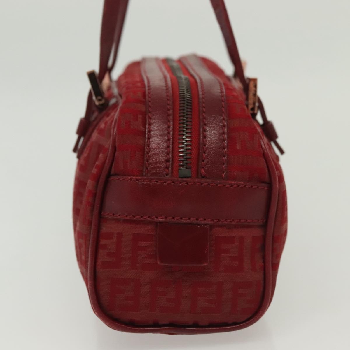 Fendi Bowling Bag Zucchino Canvas, RED, CANVAS, Shoulder bag