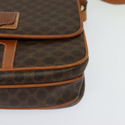 Celine Macadam Shoulder Bag PVC Leather, BROWN, CANVAS, Shoulder bag