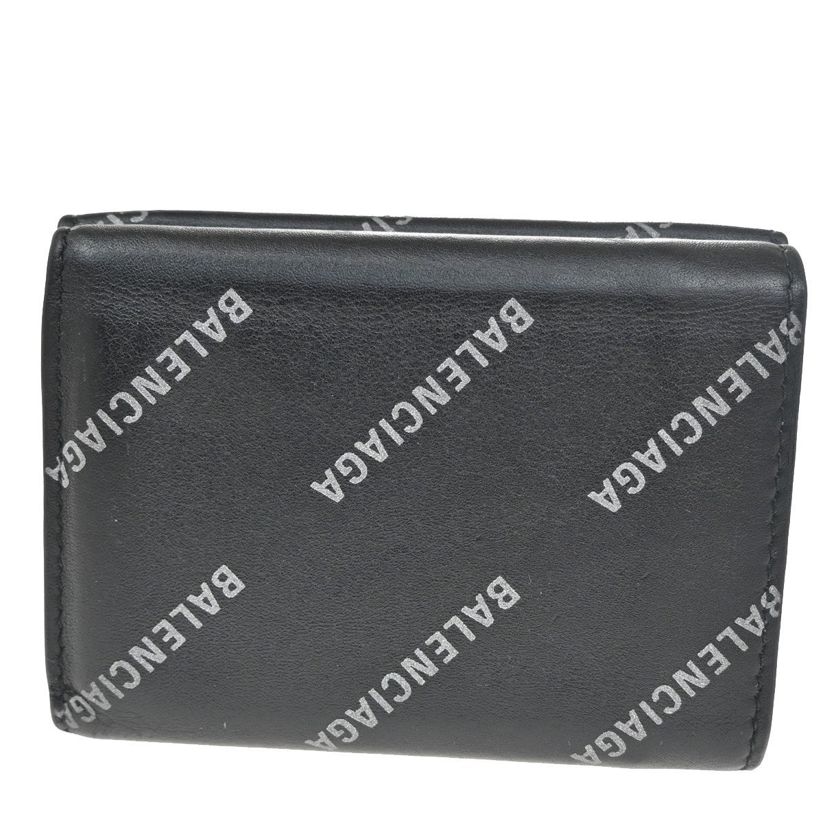 Balenciaga Trifold Wallet Leather, BLACK, LEATHER, Wallets