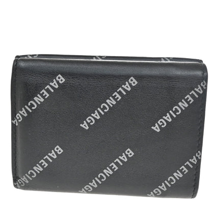 Balenciaga Trifold Wallet Leather, BLACK, LEATHER, Wallets