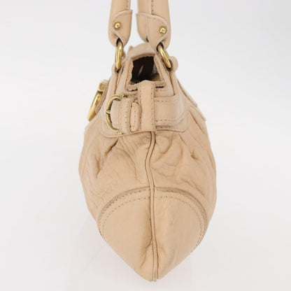 Salvatore Ferragamo Gancini handbag Leather, BEIGE, LEATHER, Handbag