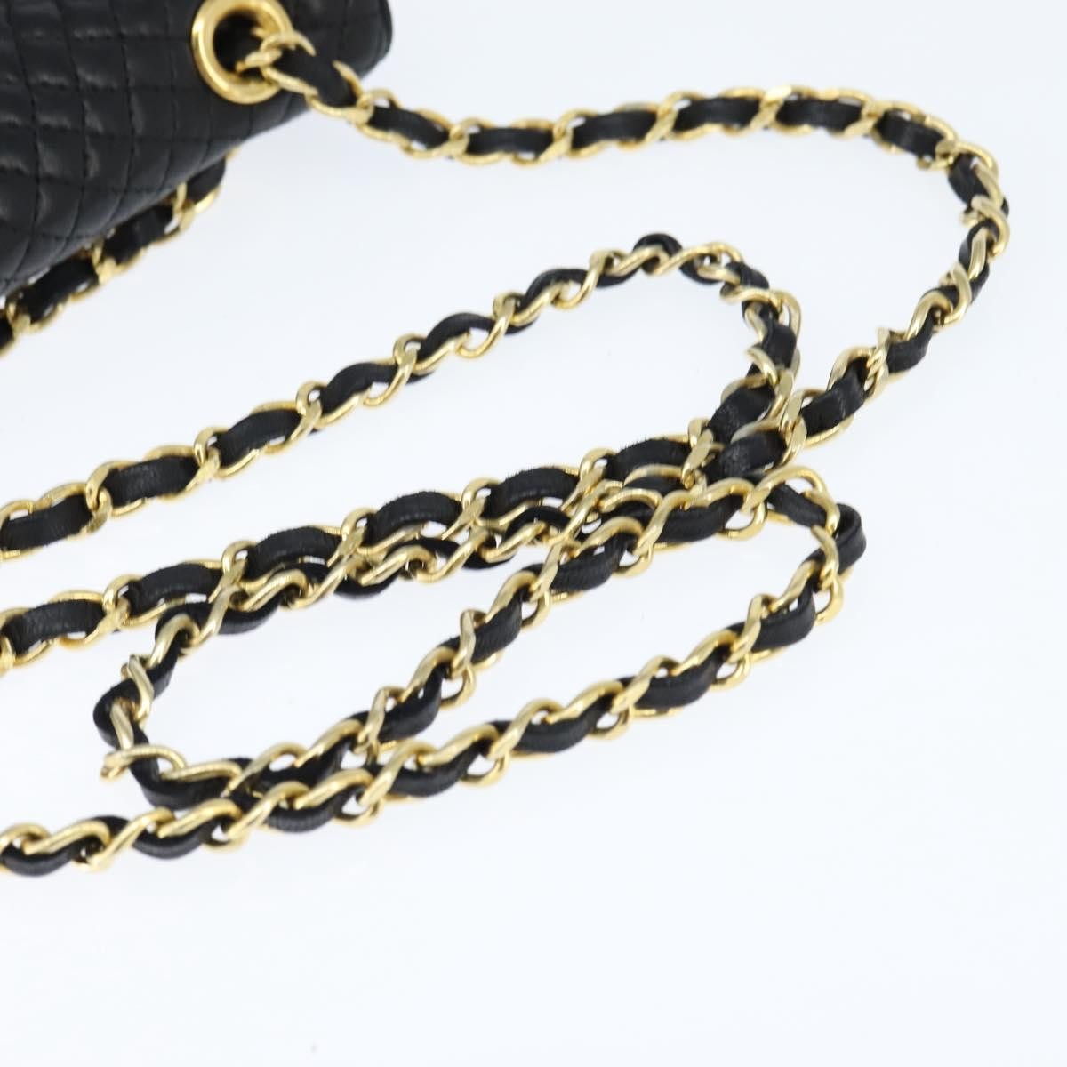 Bally Vintage Chain Shoulder Bag Quilted Leather, BLACK, LEATHER, Shoulder bag