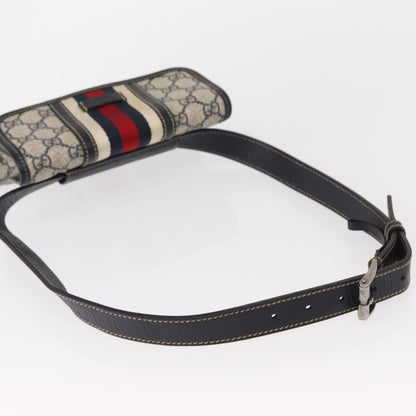 Gucci Vintage Web Belt Bag GG Coated Canvas, NAVY, PVC, Clutche & pouche