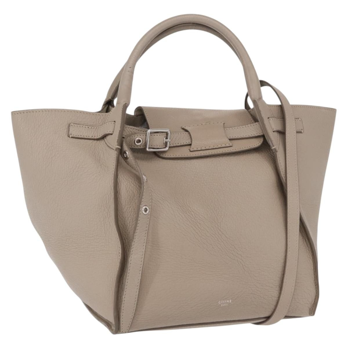 Celine Big Bag Grained Calfskin, BEIGE, LEATHER, Handbag