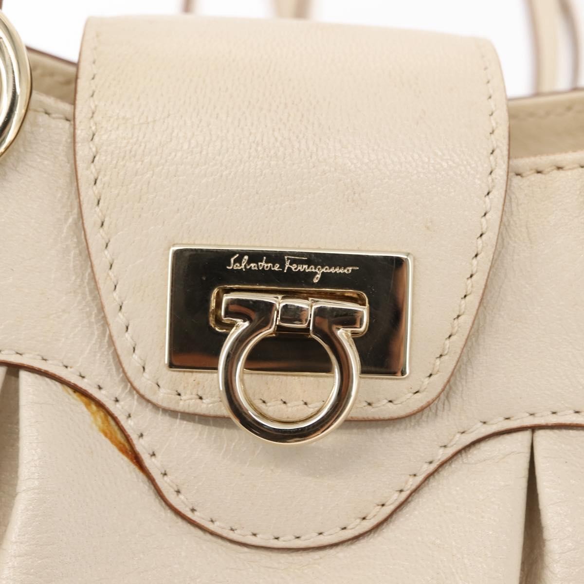Salvatore Ferragamo Marisa Satchel Leather, WHITE, LEATHER, Handbag