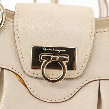 Salvatore Ferragamo Marisa Satchel Leather, WHITE, LEATHER, Handbag