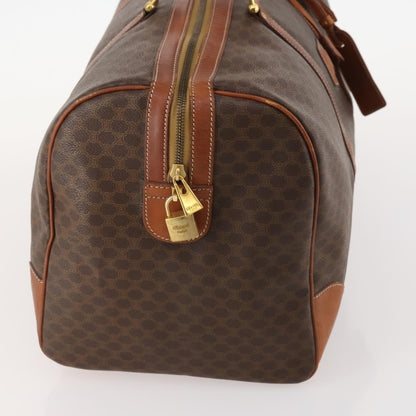 Celine Vintage Macadam Boston bag Canvas and Leather, BROWN, CANVAS, Travel bag