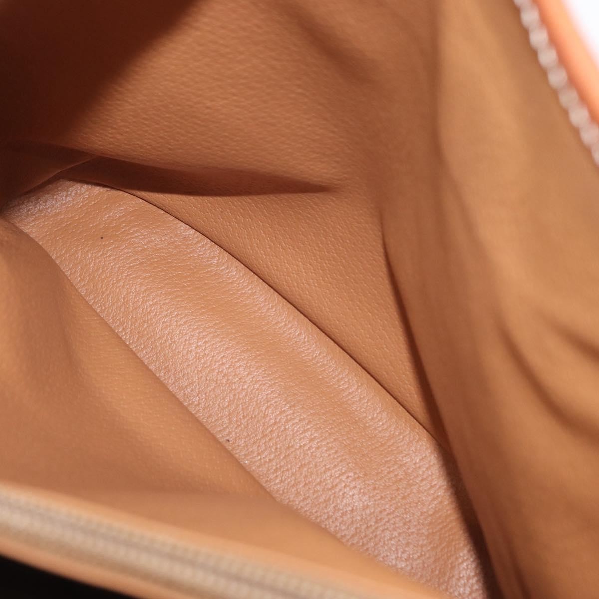 Celine Vintage Macadam Shoulder Bag Canvas and Leather, BROWN, PVC, Shoulder bag