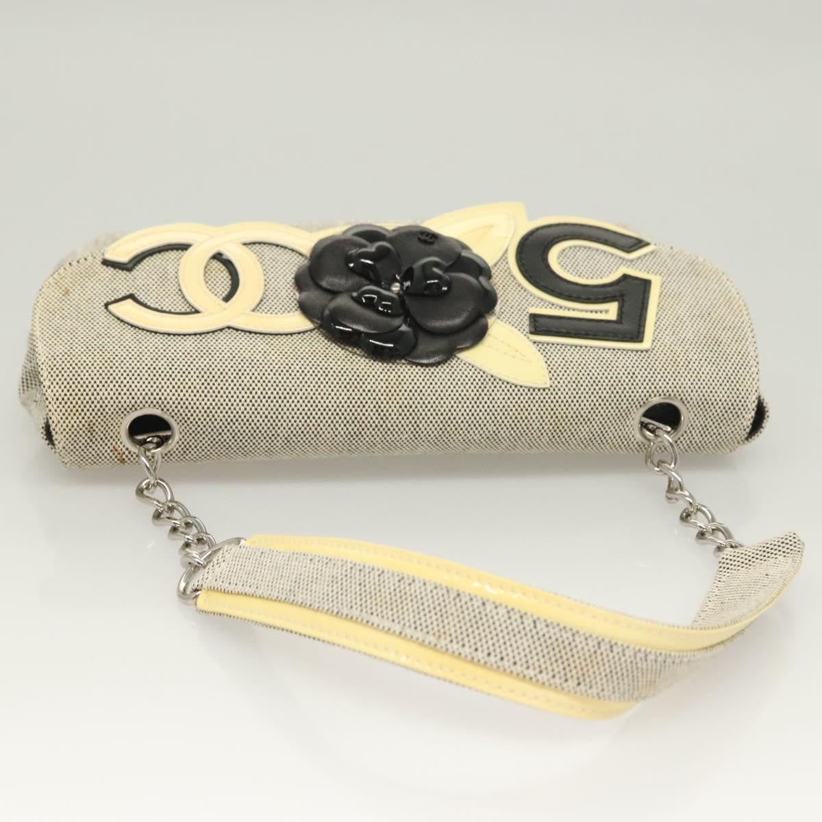 Chanel Camellia No.5 Flap Bag Canvas, GRAY, CANVAS, Handbag