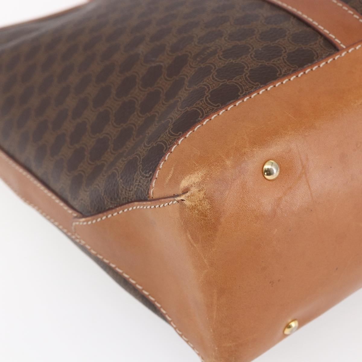 Celine Vintage Macadam Tote bag Canvas, BROWN, CANVAS, Tote bag