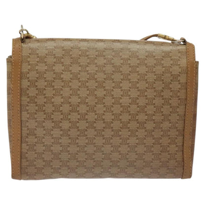 Celine Macadam Shoulder Bag Canvas, BROWN, CANVAS, Shoulder bag