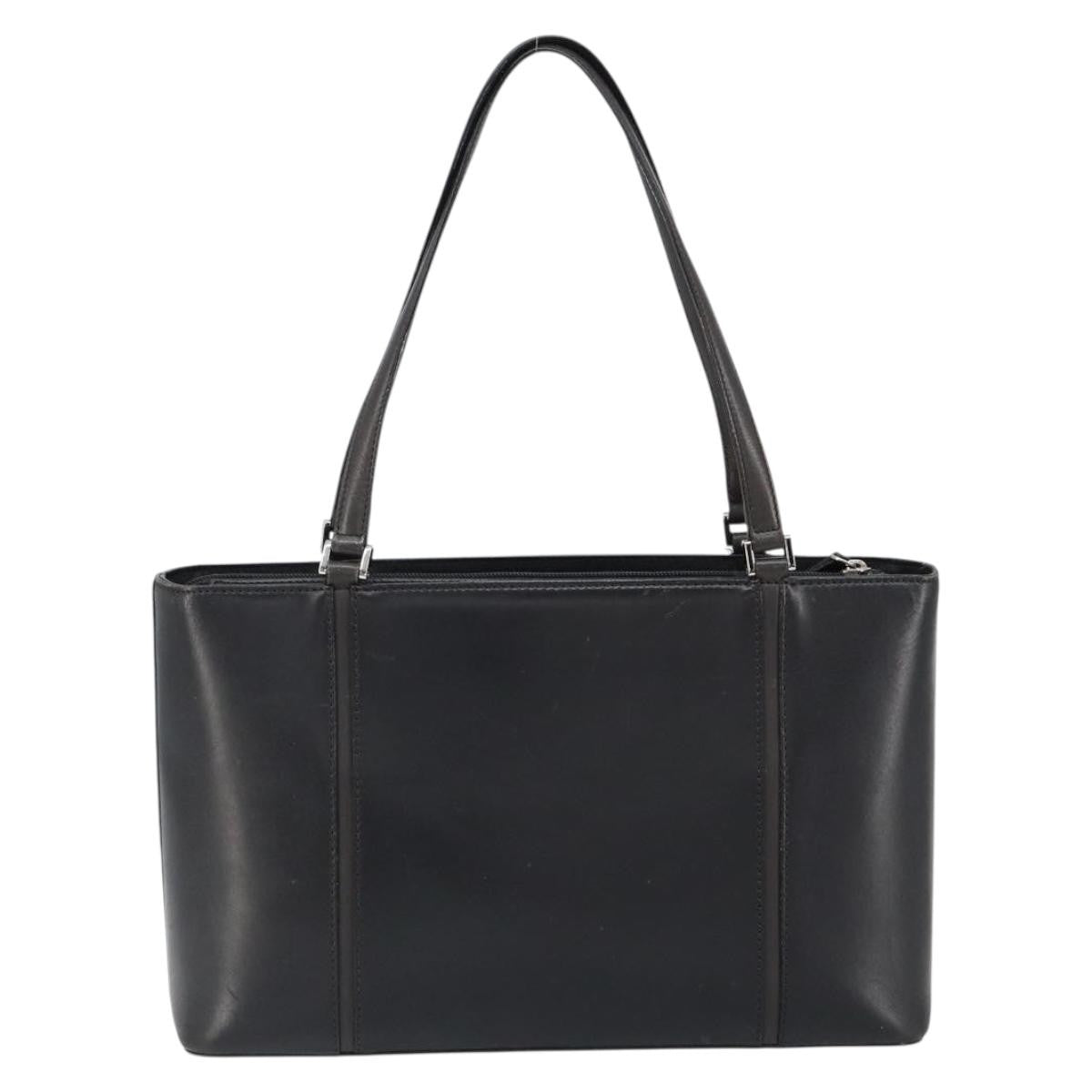 Burberry Handle Tote Leather, BLACK, LEATHER, Tote bag