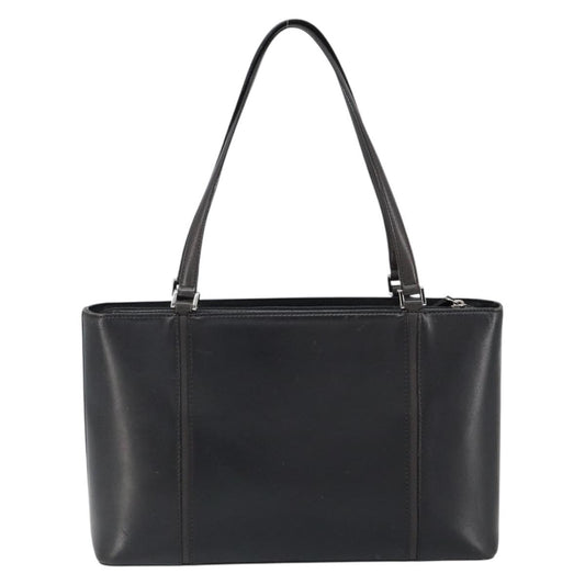 Burberry Handle Tote Leather, BLACK, LEATHER, Tote bag