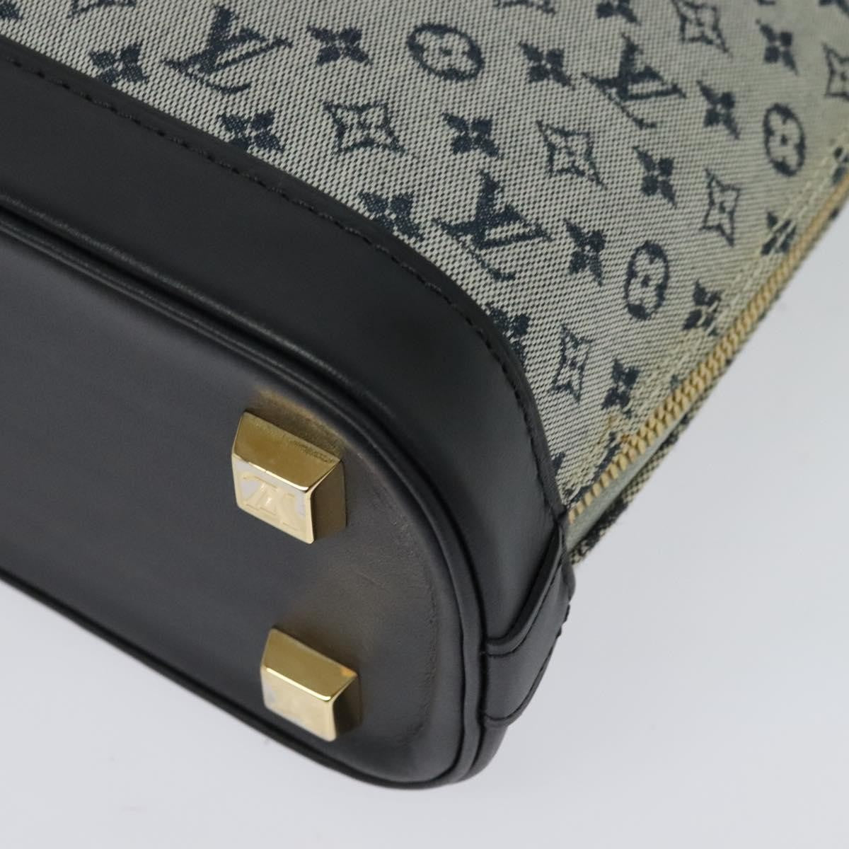 Louis Vuitton Alma Handbag Mini Lin, BLUE, CANVAS, Handbag